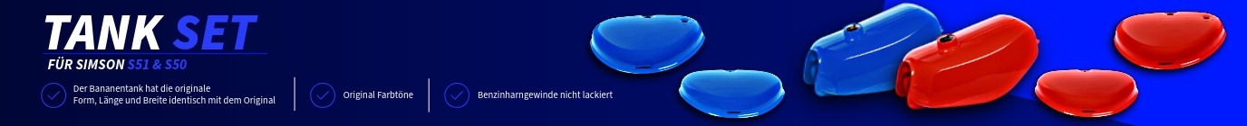Tankset mit Bananen-Tank für Simson S51