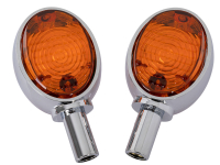 Chromlook + oranges Glas Blinker - Lenkerblinkleuchten...