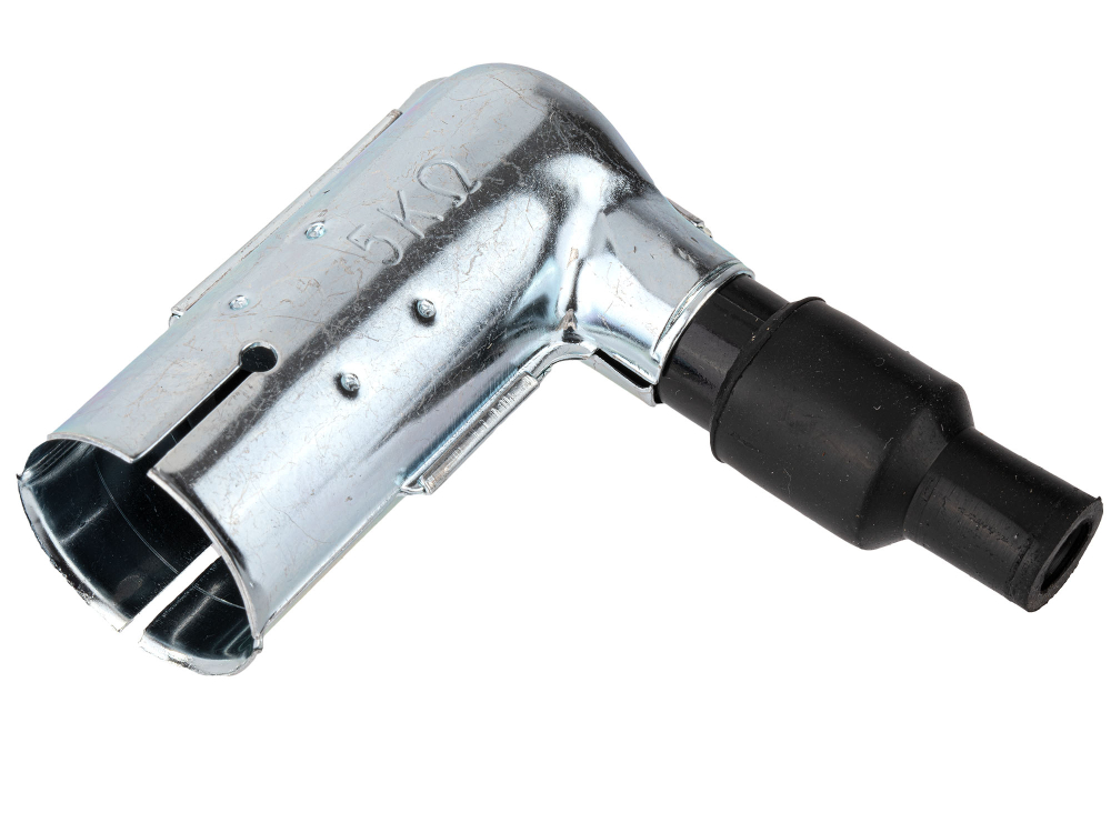 Kerzenstecker 5 Kilo-Ohm, wassergeschützt, 90° abgewinkelt S50, S51