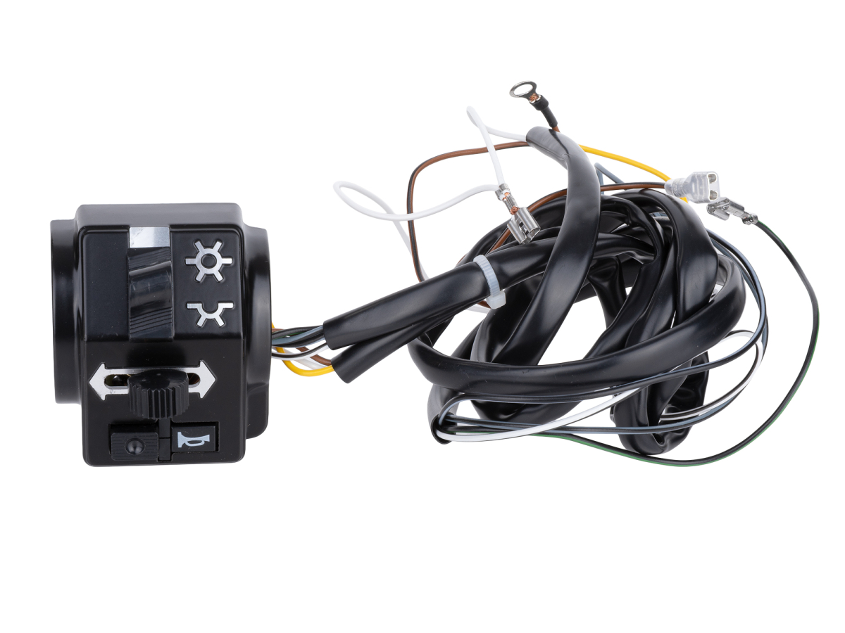 Schalterkombination 8626.19/16 kompl. m. Kabel 12Volt ohne Lichthupe Enduro-Hochlenker S51/1E, S70/1E