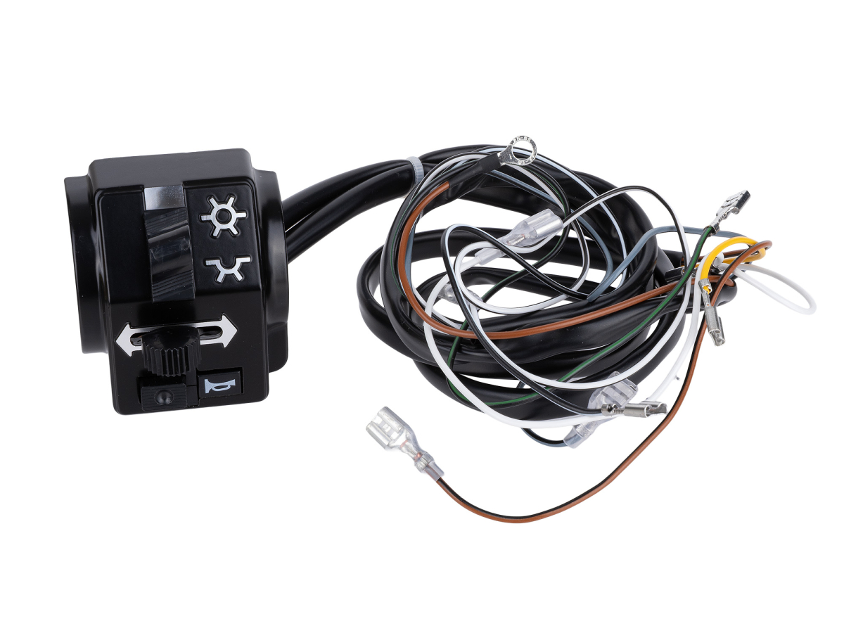Schalterkombination 8626.19/13 + 19/15 kompl. m. Kabel 12Volt ohne Lichthupe Flachlenker S51/1, S70/1