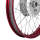 Speichenrad 1,5x16 Zoll Alufelge rot eloxiert und poliert + Chromspeichen