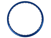 Alufelge 1,50x16 - 36 Loch - blau eloxiert und poliert