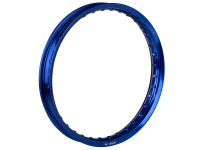 Alufelge 1,60x16 - 36-Loch - blau eloxiert und poliert