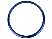 Alufelge 1,60x16 - 36-Loch - blau eloxiert und poliert
