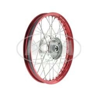Speichenrad 1,5x16 Zoll Alufelge rot eloxiert + poliert +...