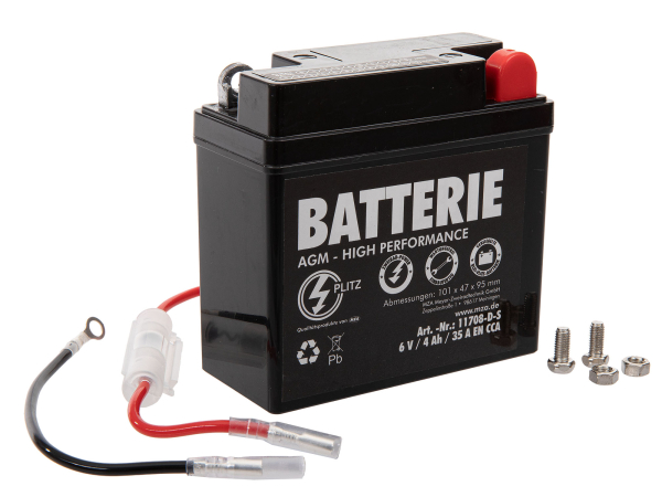 AGM Batterie 6V 4,0Ah 6N4B-2A-3 für Schwalbe