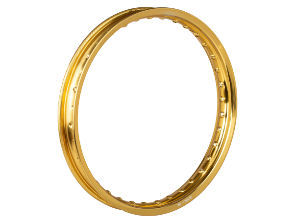 Alufelge 1,60x16 - 36 Loch - gold eloxiert und poliert  S50, S51, Schwalbe KR51/2 KR51/1