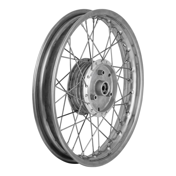Speichenrad kpl. 1,85x16 Zoll Edelstahlspeichen, Edelstahlfelge für S53, S83, TS/SC, hinten Breite Felge
