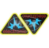 Paar Klebefolien - electronic-Dreieck, Rahmenfarbe: gelb...
