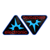 Paar Klebefolien - electronic-Dreieck, Rahmenfarbe: blau...