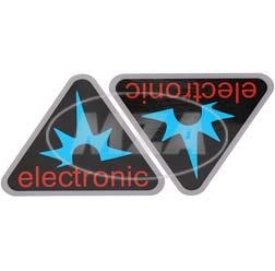 Paar Klebefolien - electronic-Dreieck, Rahmenfarbe: silber - für Seitendeckel S50, S51