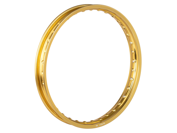 Alufelge 1,50x16 gold eloxiert glänzend  S50, S51, Schwalbe KR51/2 KR51/1