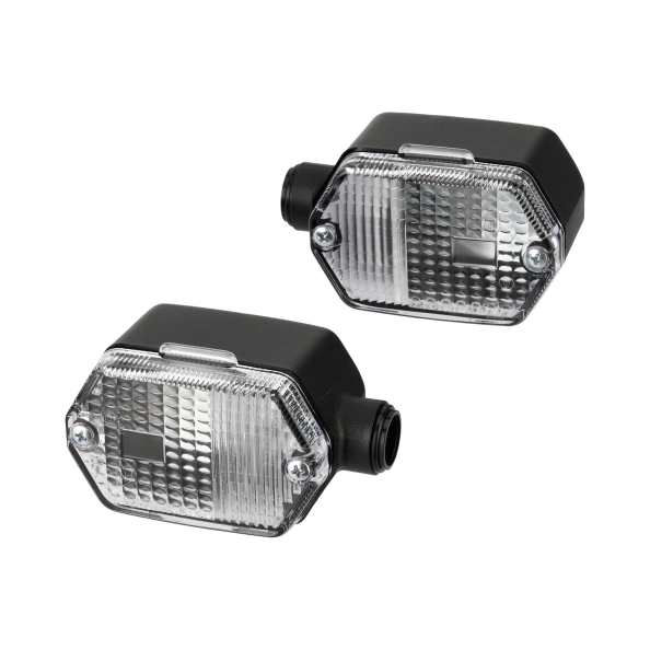 Weiß Paar Blinkleuchten BL80 - eckig, vorn + hinten - Lichtaustritt SR50, SR80