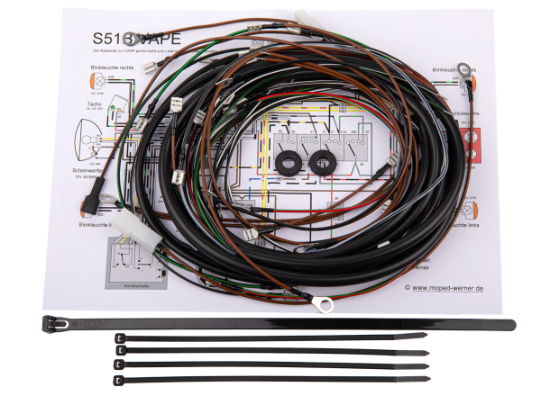 Kabelbaum für Simson S51 mit Vape Zündung  inkl. Schaltplan
