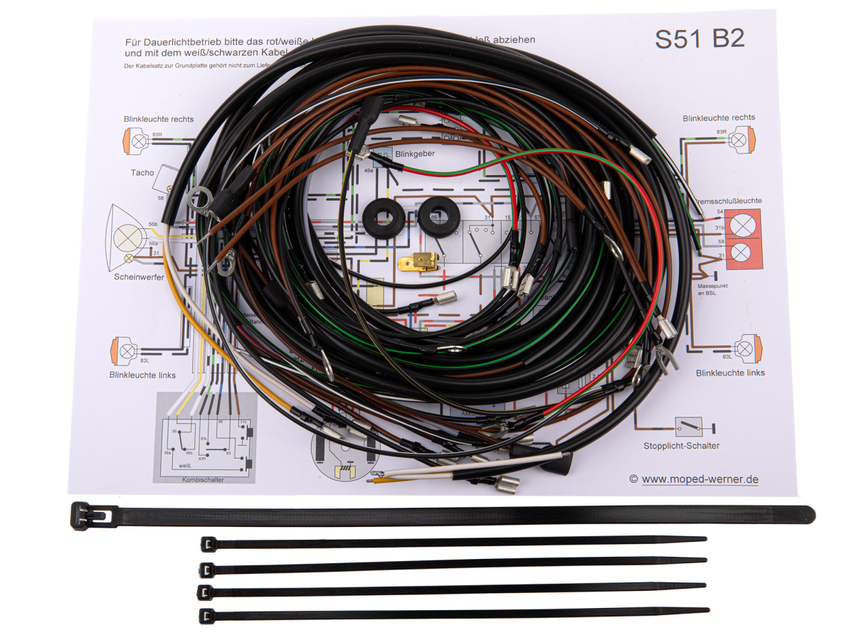 Simson S51 B2 Kabelbaum für 6V Elektronikzündung, 98,01
