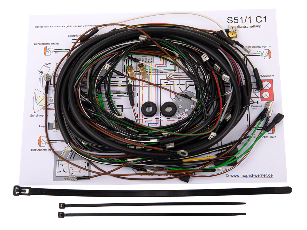 Kabelbaum für Simson S51/1 C1 12V Elektronik Zündung, 127,78