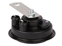 schwarze Hupe, Signalhorn - 108 db(A) - 12 Volt, 350-420 Hz, ca. Ø76mm - Halter: 52 mm