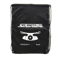 Retro-Sportbeutel - schwarz mit Kordelzugverschluss -...