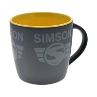 Tasse Farbe: matt schwarz gelb - Motiv: SIMSON