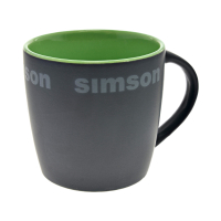 Tasse Farbe: matt schwarz grün - Motiv: SIMSON