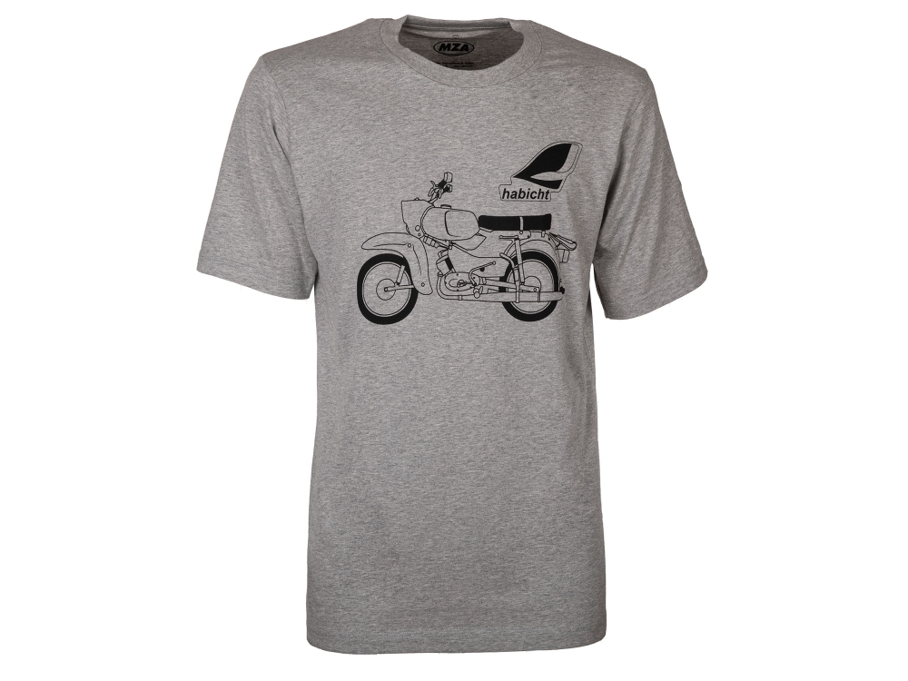 T-Shirt Farbe: hellgrau meliert - Motiv: Habicht Basic - 100% Baumwolle
