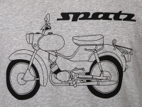 T-Shirt Farbe: hellgrau meliert - Motiv: Spatz Basic -...
