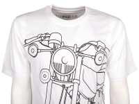 T-Shirt Farbe: weiß - Motiv: S51 auf Flammrot -...
