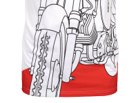 T-Shirt Farbe: weiß - Motiv: S51 auf Flammrot - 100% Baumwolle