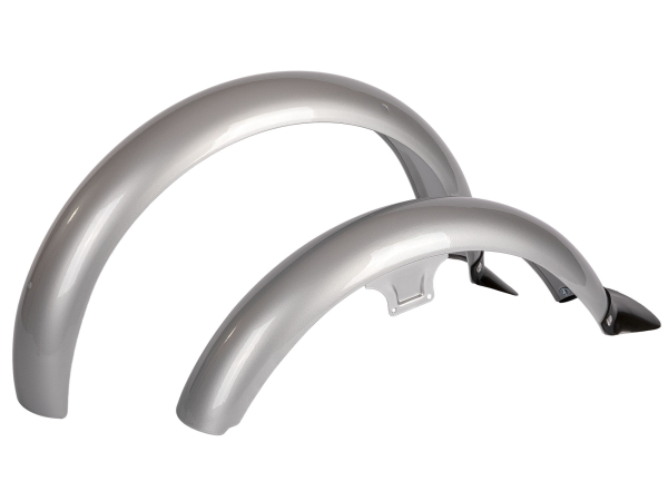 Set Kotflügel vorne+hinten, Silber für S51, S70 mit Schmutzschutz