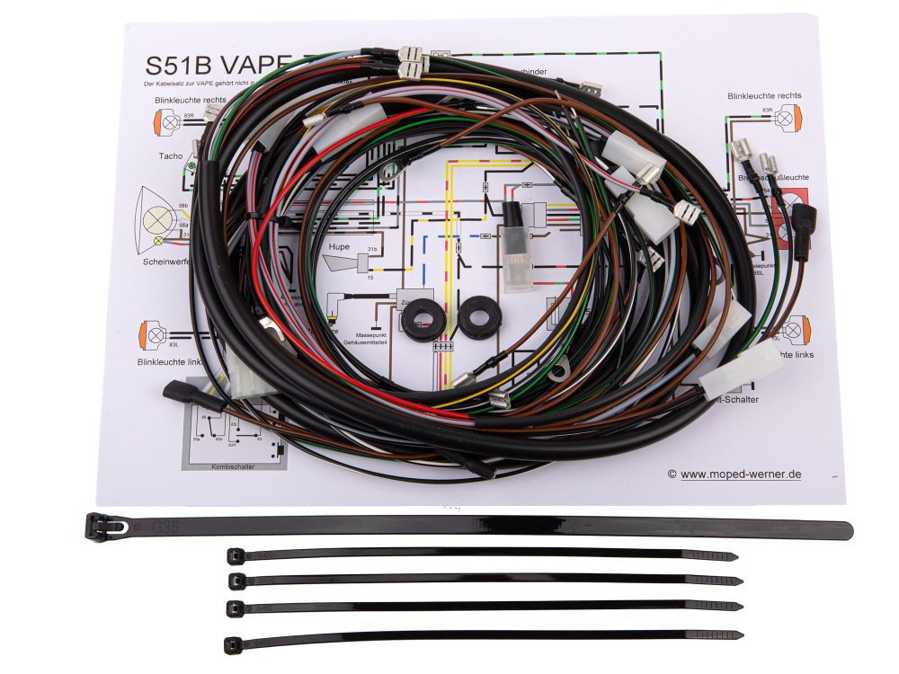Kabelbaum für S51 mit Zündung & Zündschloss, 95,17