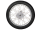 Komplettrad VORNE - 1,50x16 Zoll - Alufelge poliert, Edelstahlspeichen + Reifen VRM094 montiert