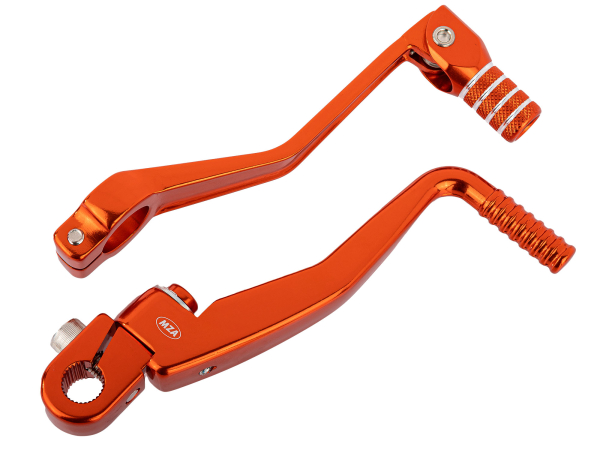 SET eloxierte Kickstarterhebel + klappbaren Fußschalthebel S51 Enduro, Sport, Tuning Orange