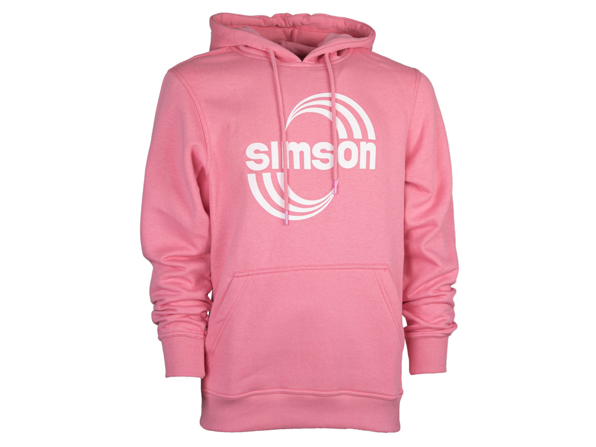 Hoodie , Kapuzenpullover - mit Känguru-Tasche Farbe: rosa - Motiv: SIMSON Cross M