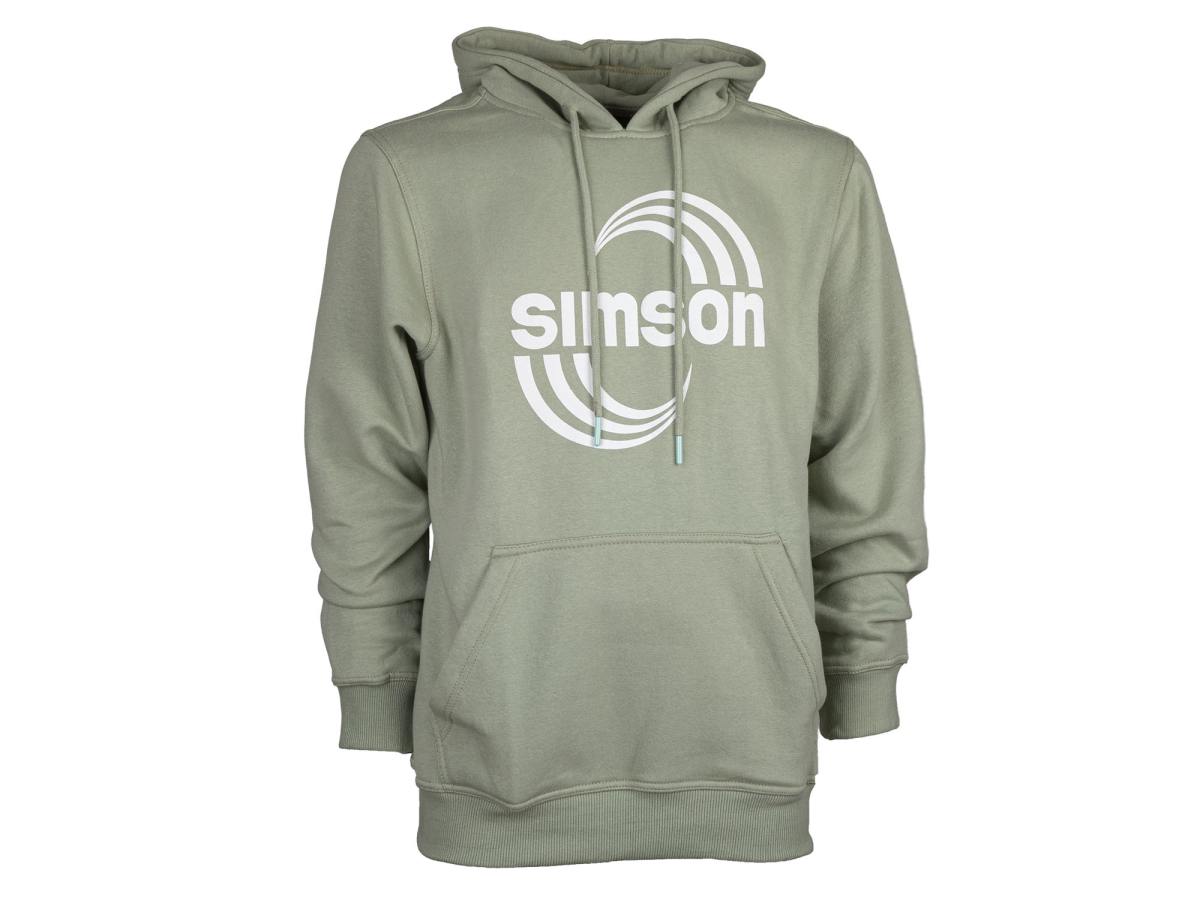 Hoodie , Kapuzenpullover - mit Känguru-Tasche Farbe: salbei - Motiv: SIMSON Cross XL