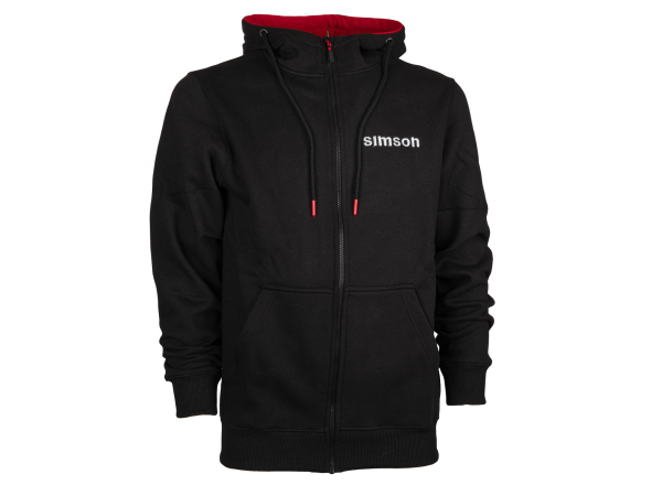 Sweatjacke schwarz rot - Motiv: SIMSON XS