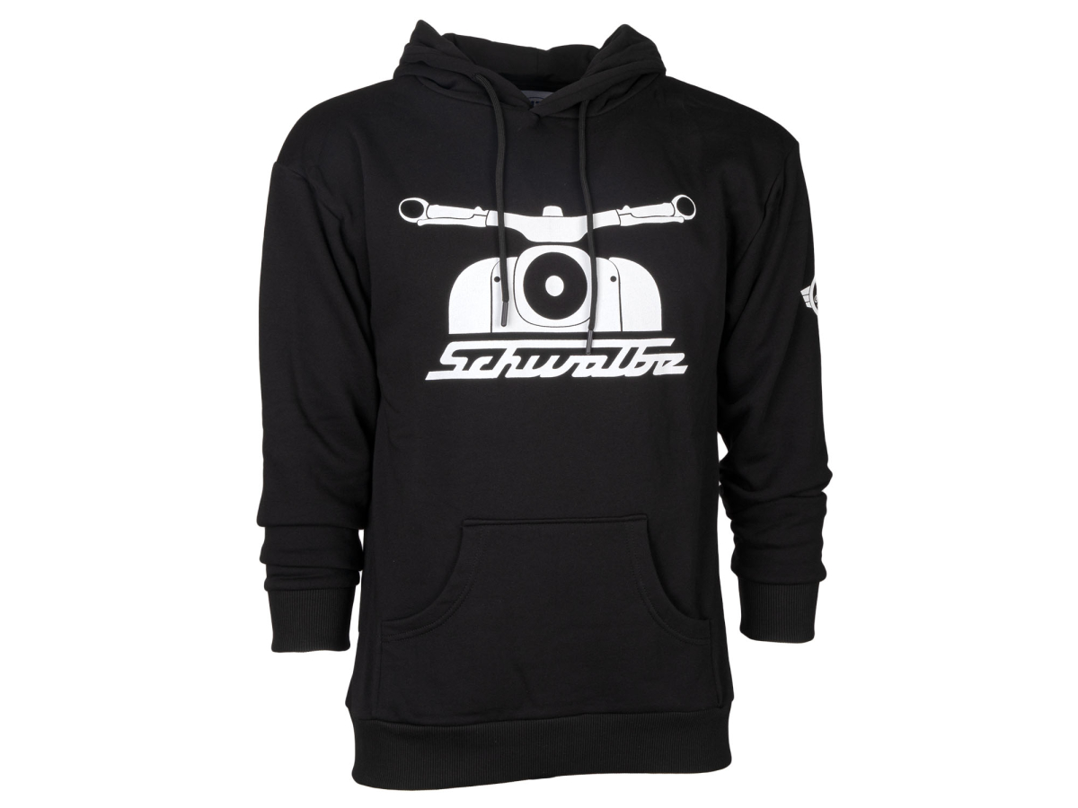 Hoodie , Kapuzenpullover - mit Känguru-Taschen schwarz - Motiv: Schwalbe seit 1964 M