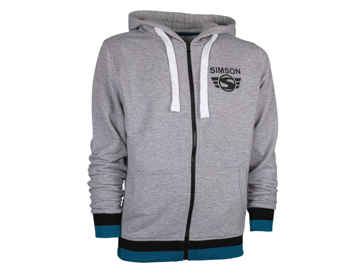 Sweatjacke Farbe: grau - Motiv: SIMSON XXL