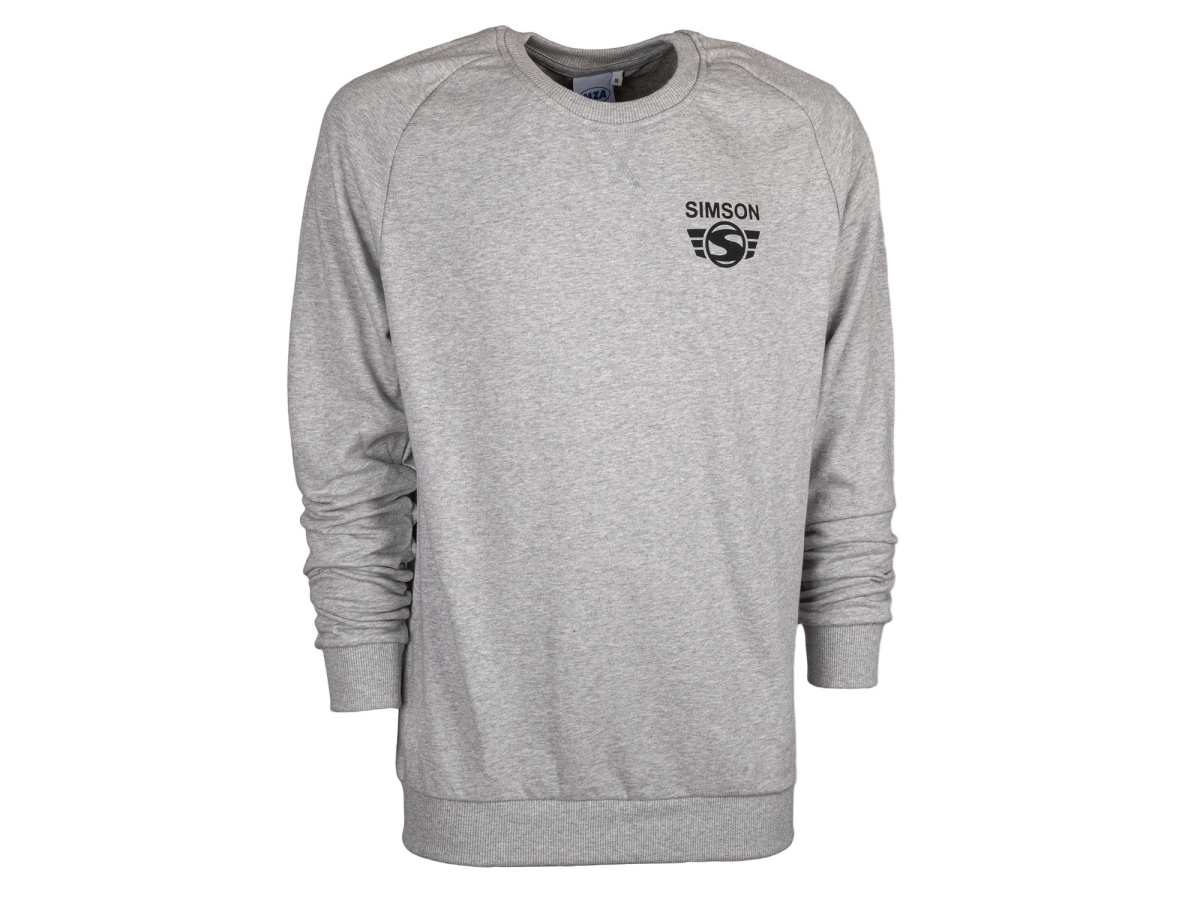 Herren-Sweatshirt grau meliert - Motiv: SIMSON - 100% Baumwolle XL