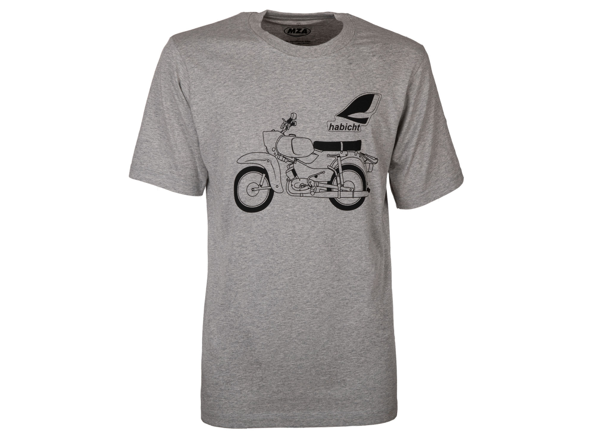 T-Shirt Farbe: hellgrau meliert - Motiv: Habicht Basic - 100% Baumwolle M