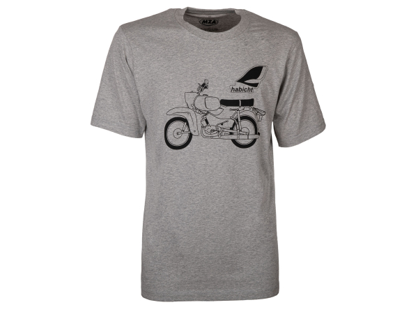T-Shirt Farbe: hellgrau meliert - Motiv: Habicht Basic - 100% Baumwolle XS