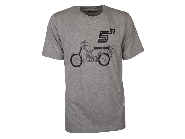 T-Shirt Farbe: hellgrau meliert - Motiv: S51 Basic - 100% Baumwolle XS