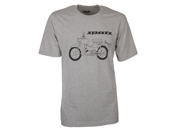 T-Shirt Farbe: hellgrau meliert - Motiv: Spatz Basic - 100% Baumwolle S