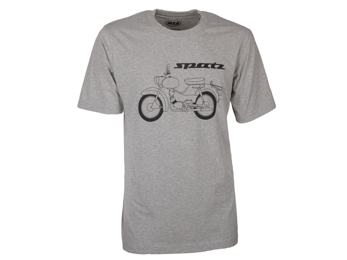T-Shirt Farbe: hellgrau meliert - Motiv: Spatz Basic - 100% Baumwolle XL