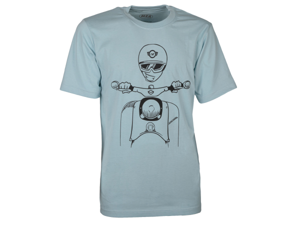 T-Shirt Farbe: OceanBlue - Motiv: Schwalbe Kumpel - 100% Baumwolle XL