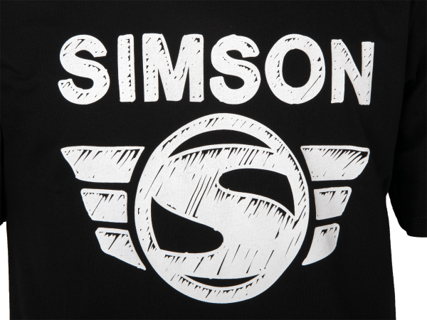 Simson Duo Maglietta Da Uomo: Cult Della DDR, Rondine, Stampata, Cotone, Taglie Dalla XS Alla 5XL, Nero (Taglia M)