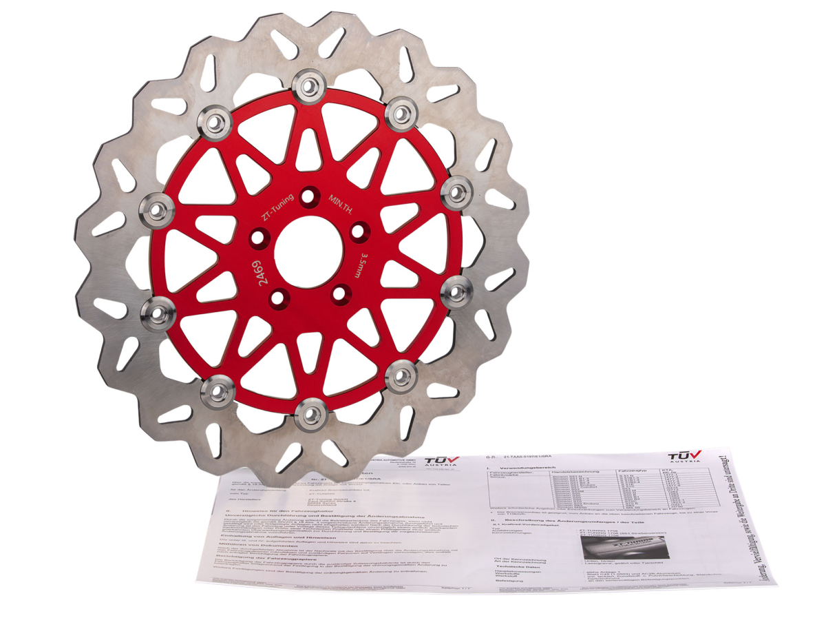 ZT-Tuning Wave Bremsscheibe 260mm mit Teilegutachten - Farbe Rot
