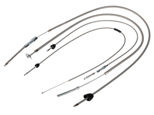 4x Seilzüge - grau - KR51/1 Hycomat, Starter Fkt.-länge 38mm, Bremsbowdenzug hinten - Hebel aussenliegend