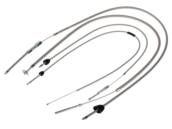 4x Bowdenzüge - grau - KR51/1 Automatik, Starter Fkt.-länge 87mm, Bremsbowdenzug hinten - Hebel aussenliegend