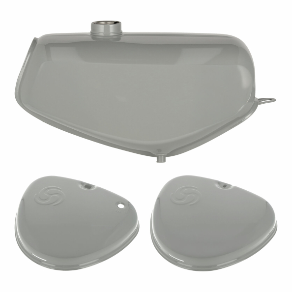 Tank & Seitendeckel für S51 mit Wirbellogo - Staubgrau